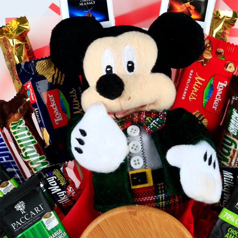 Candy Bouquet con Peluche y Taza de Mickey Mouse Navideña