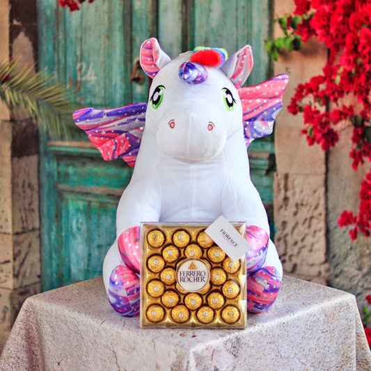 unicornio de peluche, envío a domicilio, entregas en México, Fiorence, regalos, cumpleaños, festejo. 