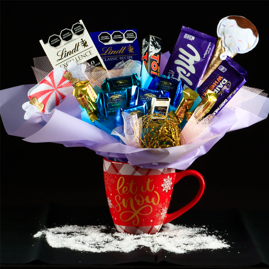 Candy Bouquet Let it Snow con Barras de Chocolate Importadas