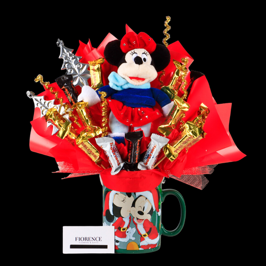 Candy Bouquet en Taza Gigante de Mickey y Minnie con Chocolate Toblerone