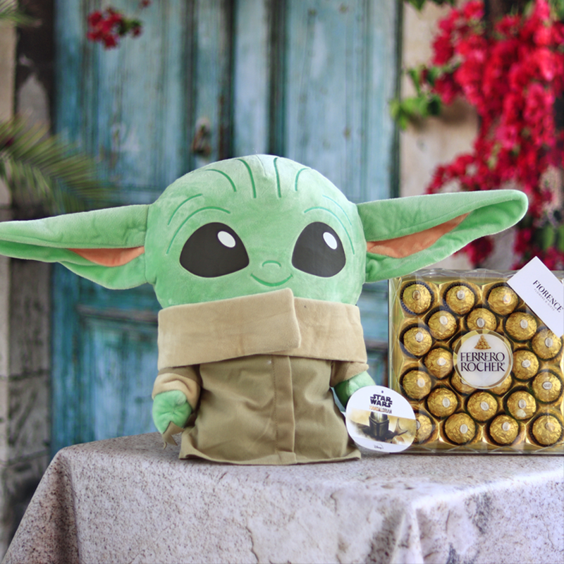 Baby Yoda, chocolates ferrero, peluches, 14 de Febrero, cumpleaños, envío a domicilio. 