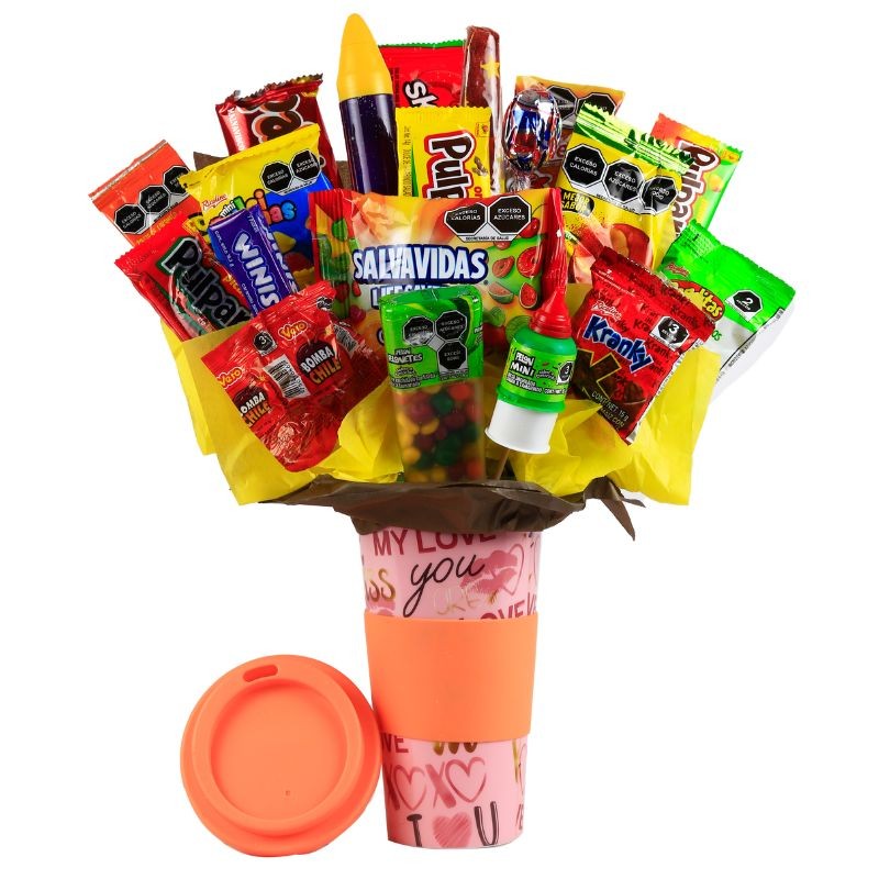 Candy Bouquet En Termo Kiss and Love