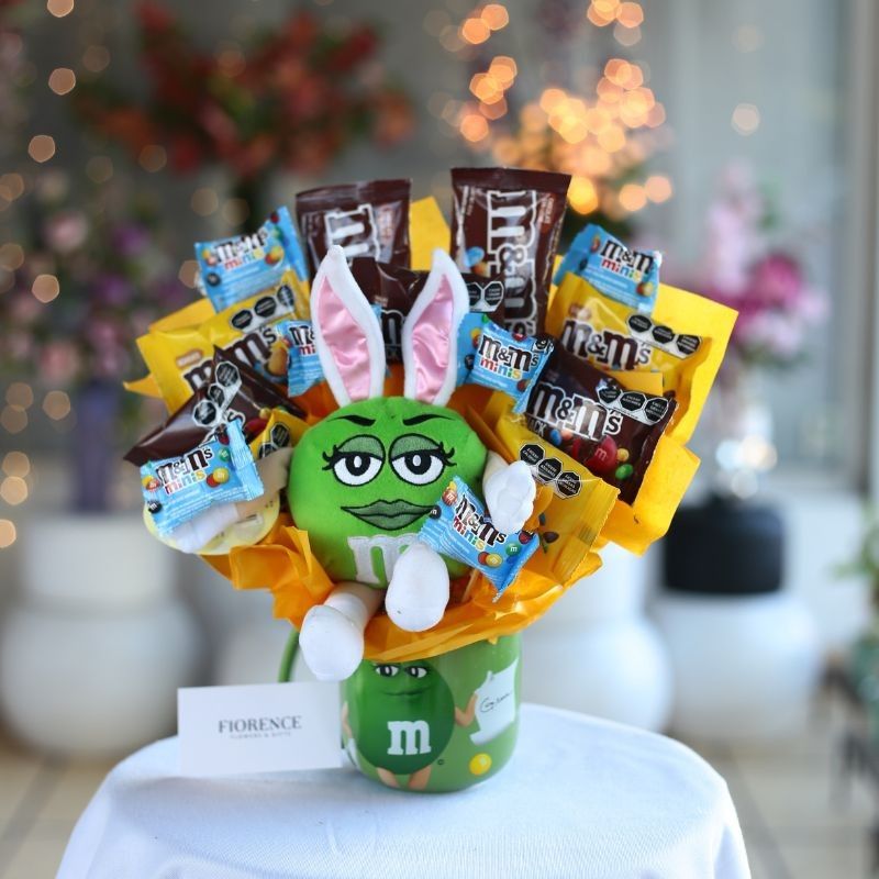 Candy Bouquet in a Mug with M&M