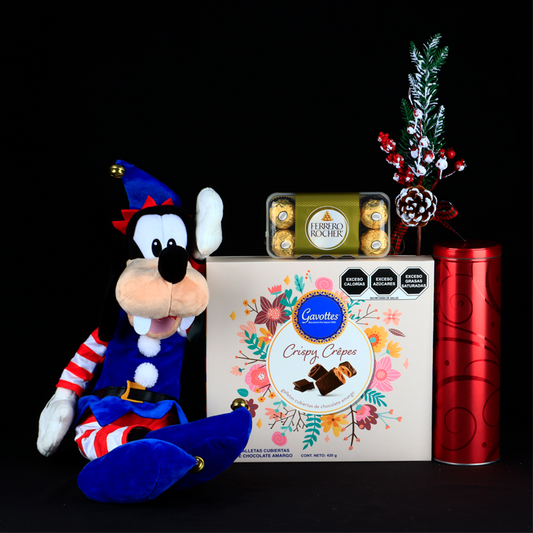 Christmas Goofy Plush with Chocolates and Cookies