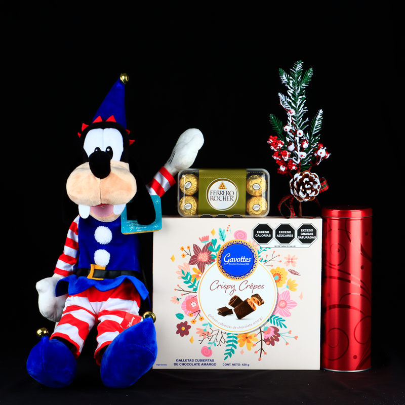 Christmas Goofy Plush with Chocolates and Cookies