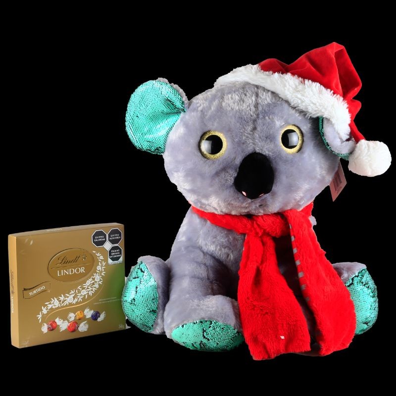 Peluche Koala Navideño con Chocolates