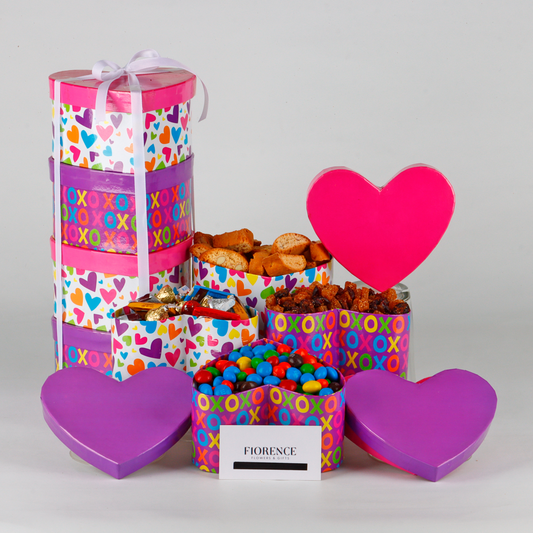 "I Love You" Tower with Biscotis, Hershey Kisses and More